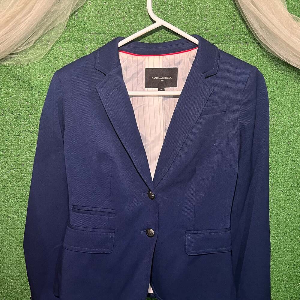 Banana Republic Navy Blue Two Button Blazer